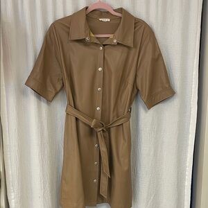 Kori Brown Button-Up Mini Dress